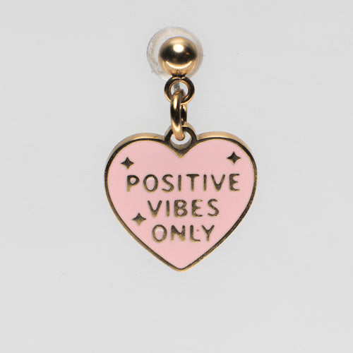 Positive Vibes Pendant Shoe Charm - Gold||Ambiance positive breloque à chaussures pendentif - Or