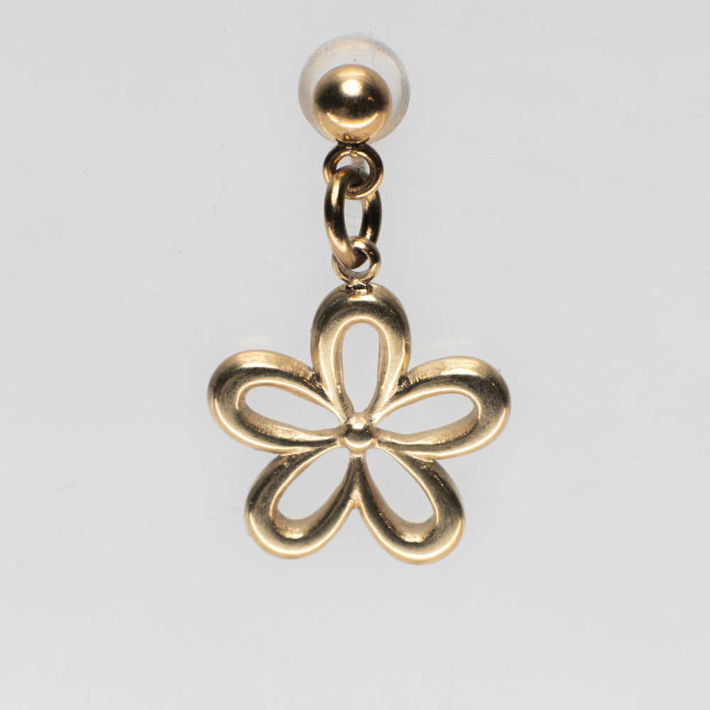 Flower Pendant Shoe Charm - Gold||Fleur breloque à chaussures pendentif - Or
