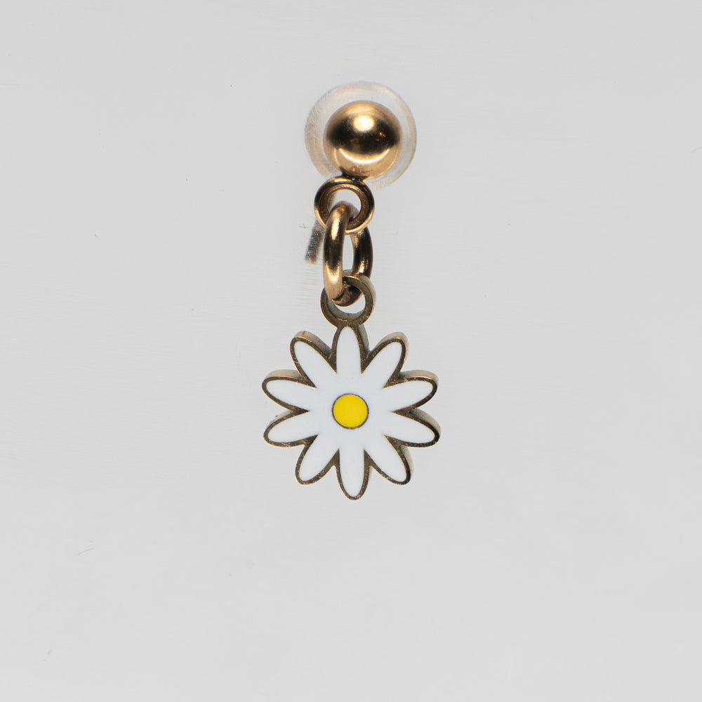 Small Daisy Pendant Shoe Charm - Gold||Marguerite breloque à chaussures pendentif - Or