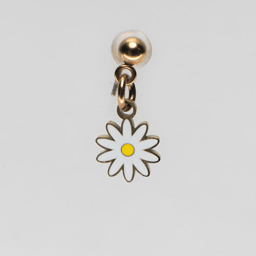 Small Daisy Pendant Shoe Charm - Gold||Marguerite breloque à chaussures pendentif - Or