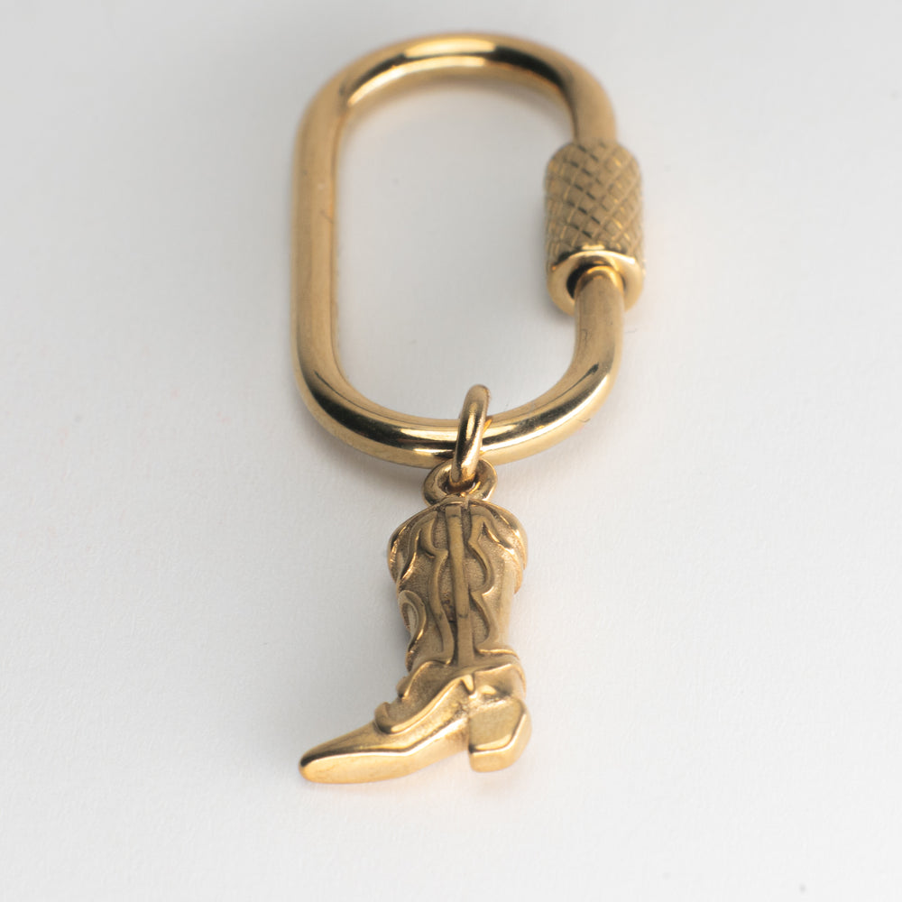 Cowboy Boot Adjustable Loop Shoe Charm - Gold||Botte de cowboy breloque à chaussures ajustable - Or
