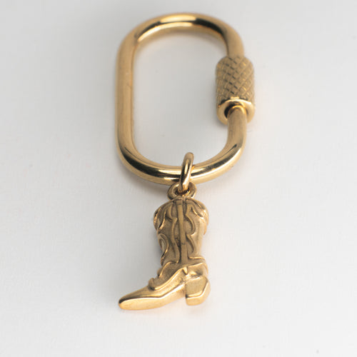 Cowboy Boot Adjustable Loop Shoe Charm - Gold||Botte de cowboy breloque à chaussures ajustable - Or