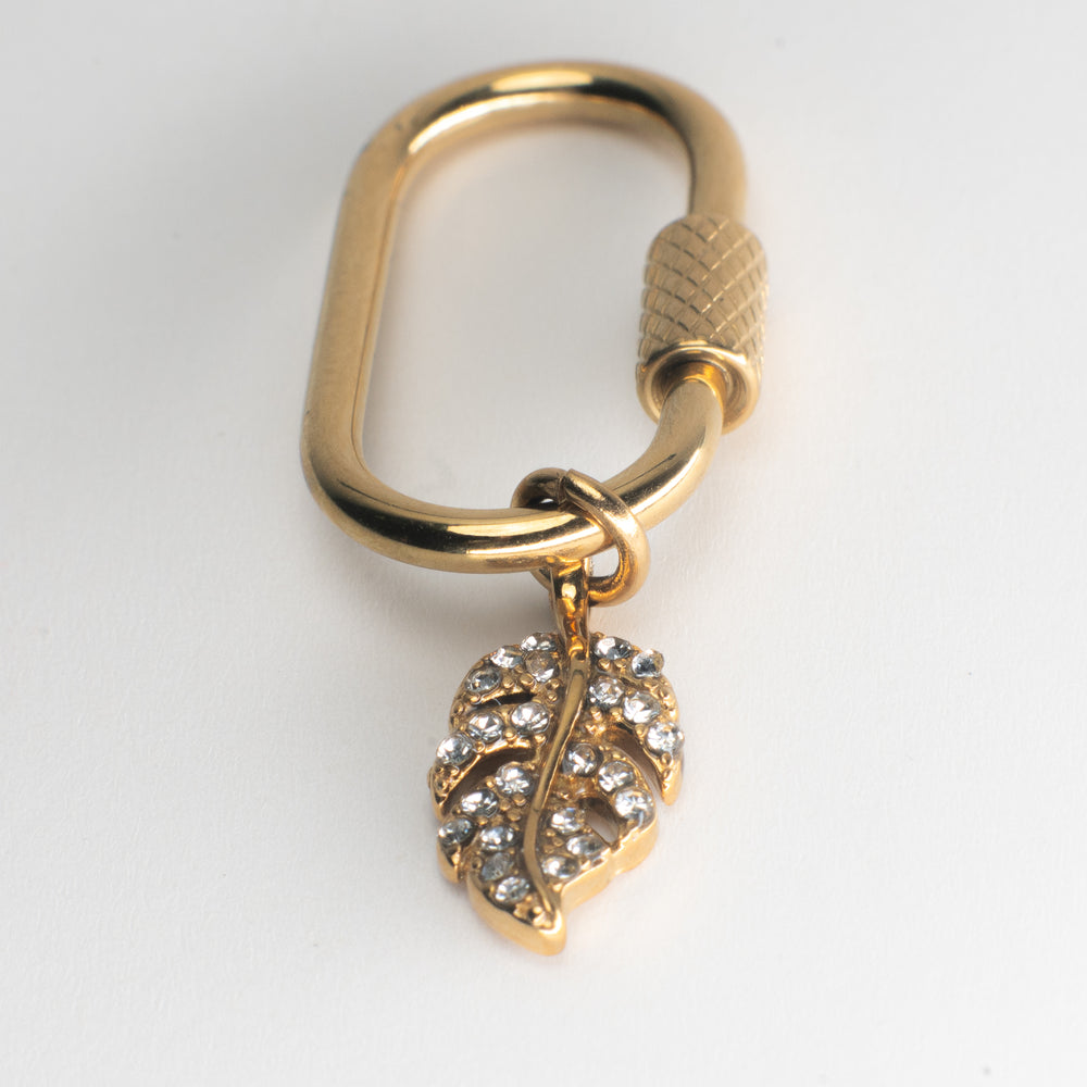 Leaf Adjustable Loop Shoe Charm - Gold||Feuille breloque à chaussures ajustable - Or