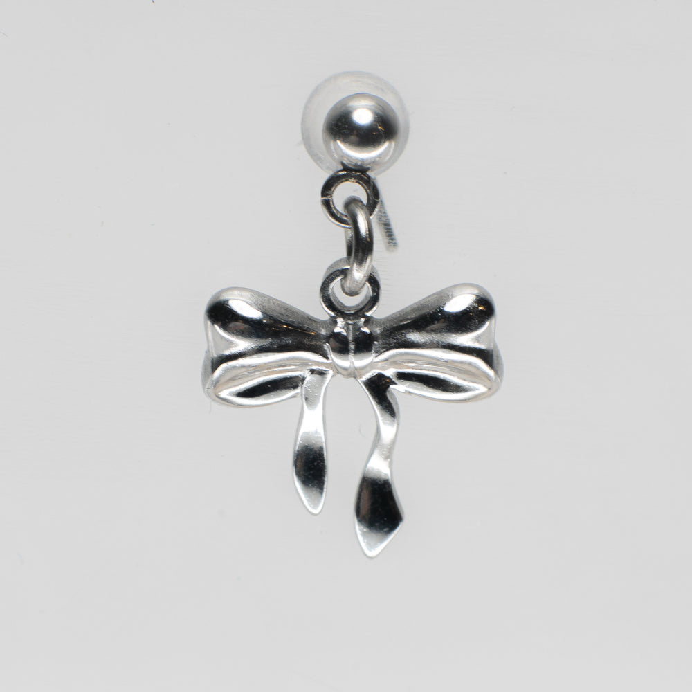 Bow Pendant Shoe Charm - Silver||Boucle breloque à chaussures pendentif - Argent