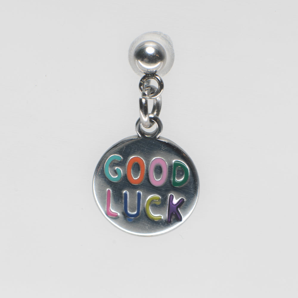 Good Luck Pendant Shoe Charm - Silver||Bonne chance breloque à chaussures pendentif - Argent