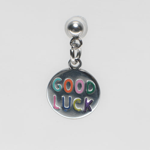 Good Luck Pendant Shoe Charm - Silver||Bonne chance breloque à chaussures pendentif - Argent
