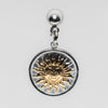 Gold Sun Pendant Shoe Charm - Silver||Soleil doré breloque à chaussures pendentif - Argent