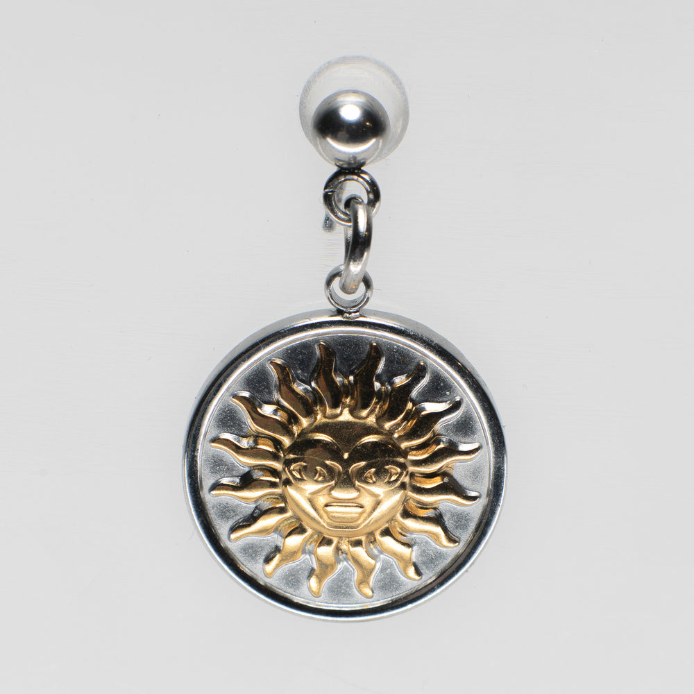 Gold Sun Pendant Shoe Charm - Silver||Soleil doré breloque à chaussures pendentif - Argent