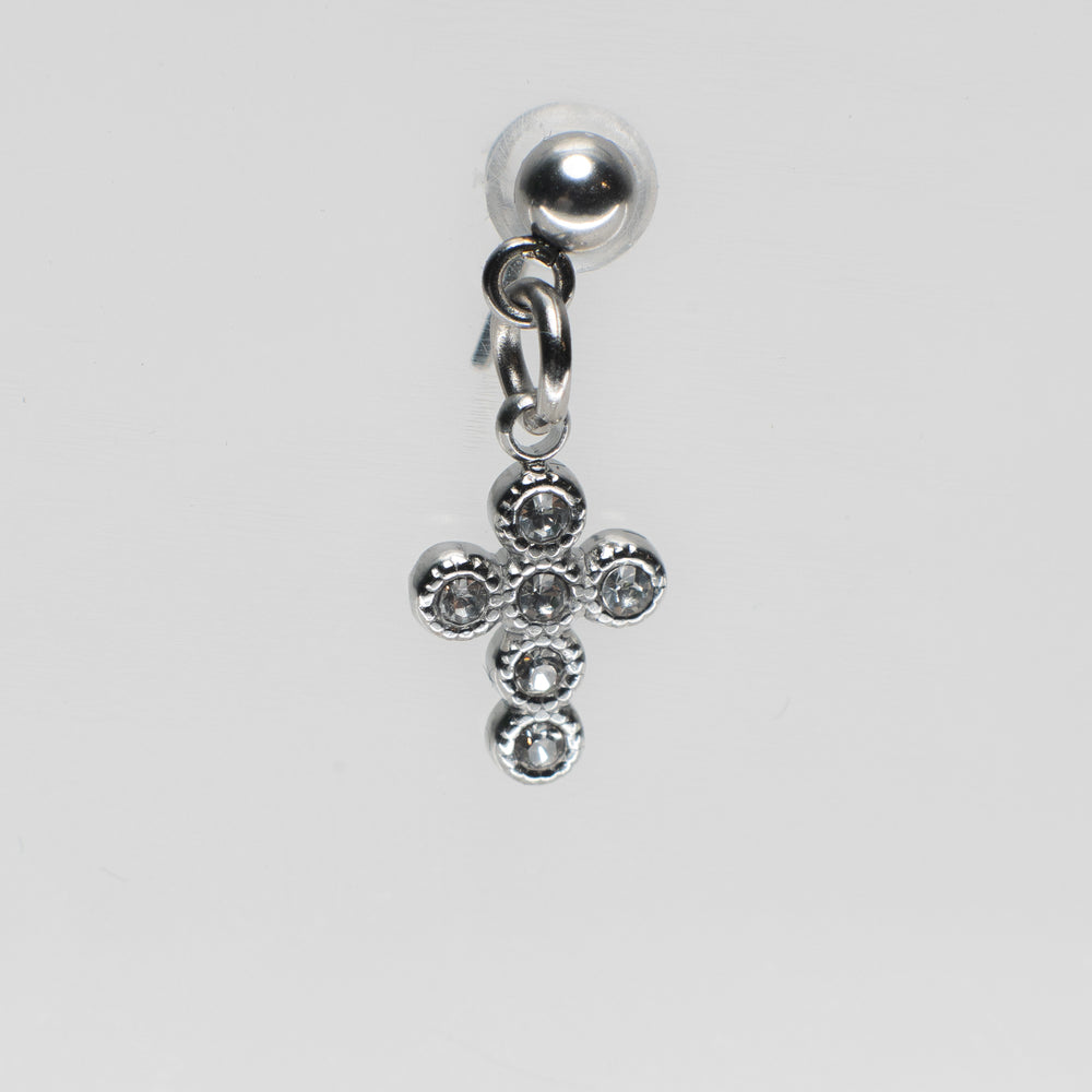 Cross Pendant Shoe Charm - Silver||Croix breloque à chaussures pendentif - Argent