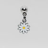 Daisy Pendant Shoe Charm - Silver||Marguerite breloque à chaussures pendentif - Argent
