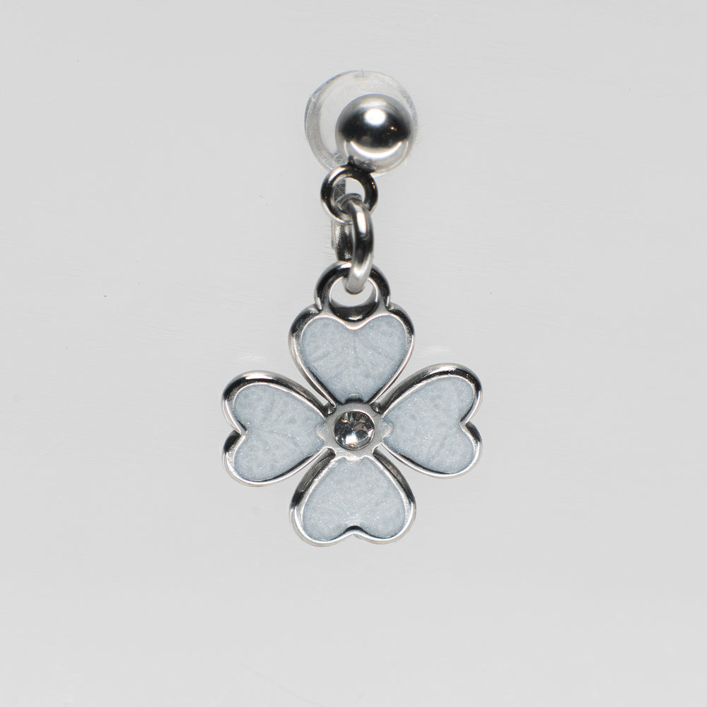 Clover Pendant Shoe Charm - Silver||Trèfle breloque à chaussures pendentif - Argent