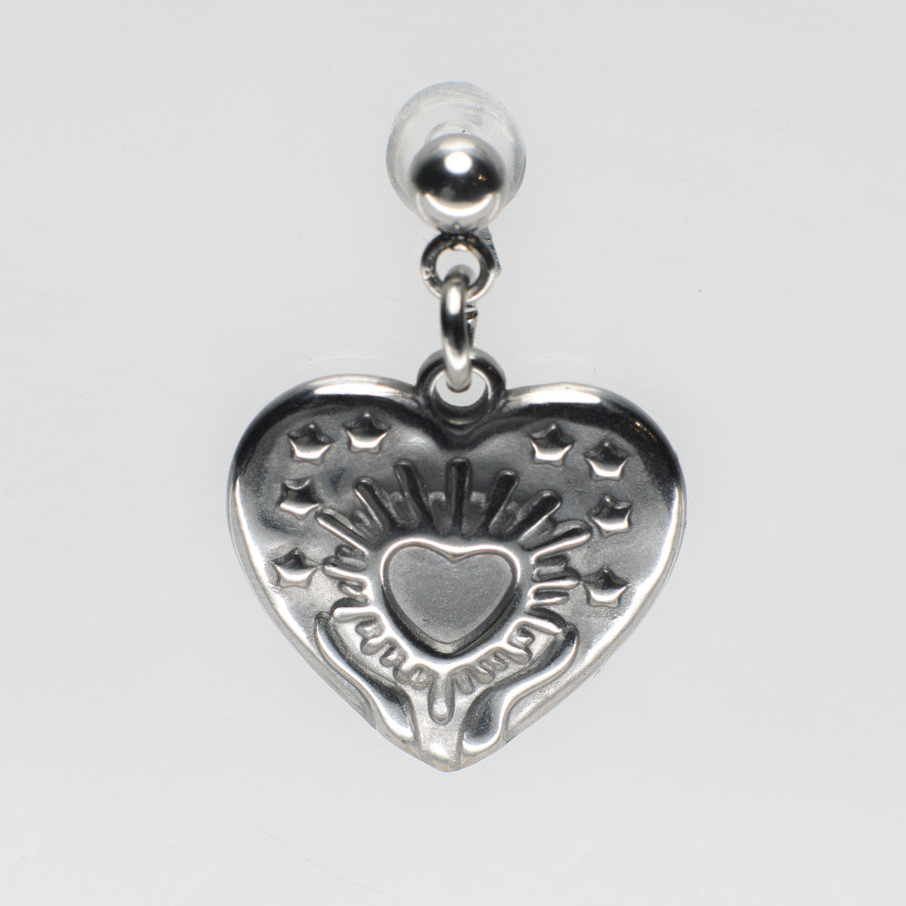 Cool Heart Pendant Shoe Charm - Silver||Coeur breloque à chaussures pendentif - Argent