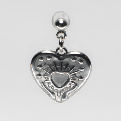 Cool Heart Pendant Shoe Charm - Silver||Coeur breloque à chaussures pendentif - Argent