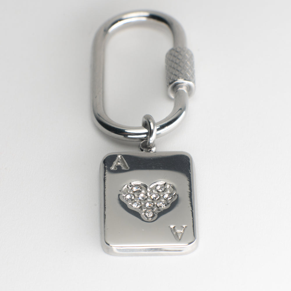 Card Adjustable Loop Shoe Charm - Silver||Carte breloque à chaussures ajustable - Argent