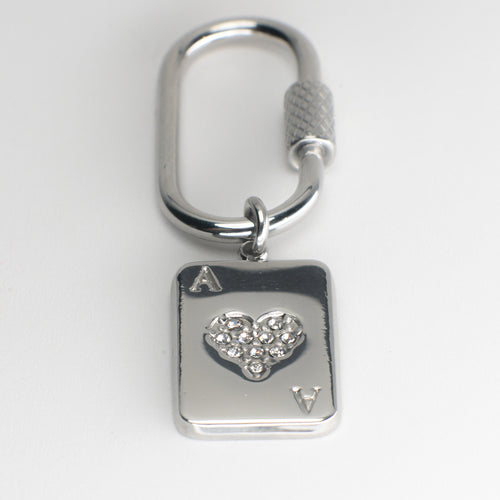 Card Adjustable Loop Shoe Charm - Silver||Carte breloque à chaussures ajustable - Argent