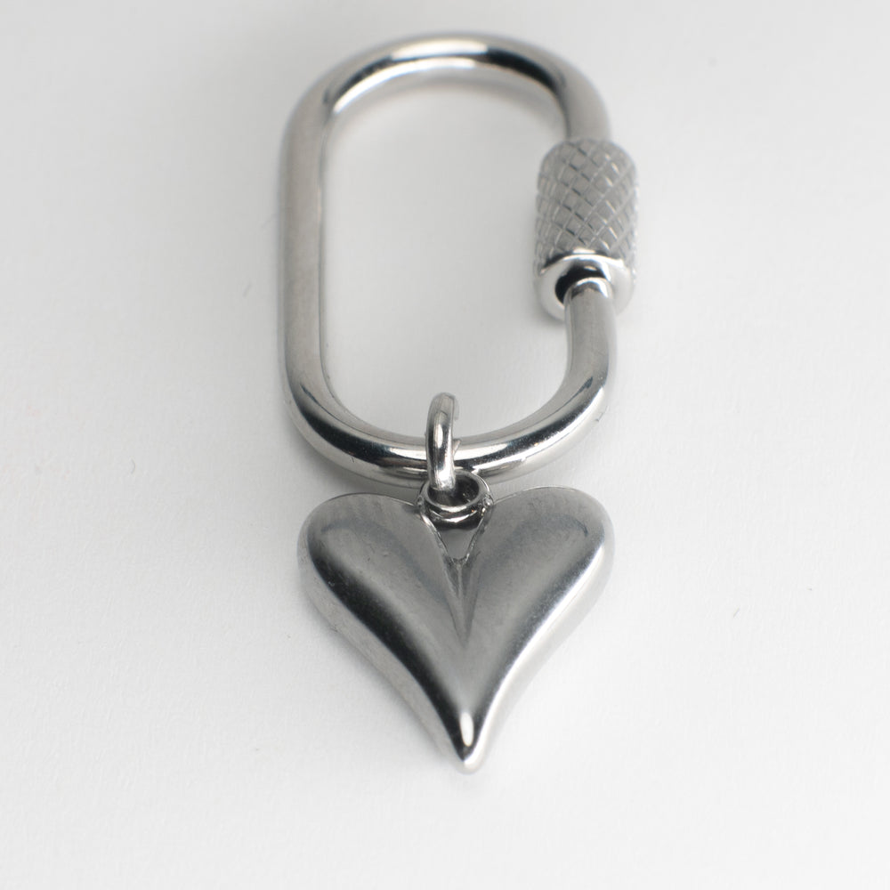Long Heart Adjustable Loop Shoe Charm - Silver||Coeur breloque à chaussures ajustable - Argent