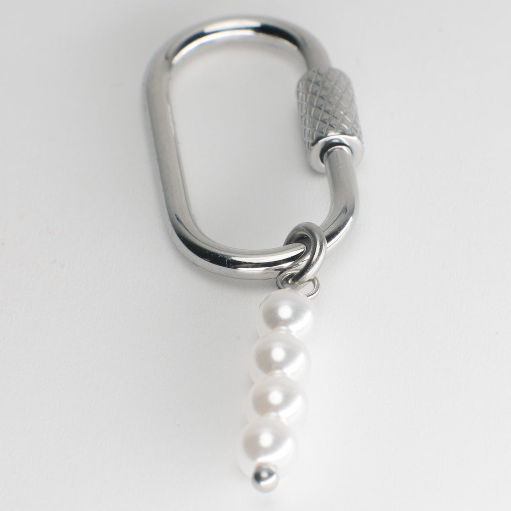 Pearls Adjustable Loop Shoe Charm - Silver||Perles breloque à chaussures ajustable - Argent