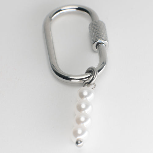 Pearls Adjustable Loop Shoe Charm - Silver||Perles breloque à chaussures ajustable - Argent