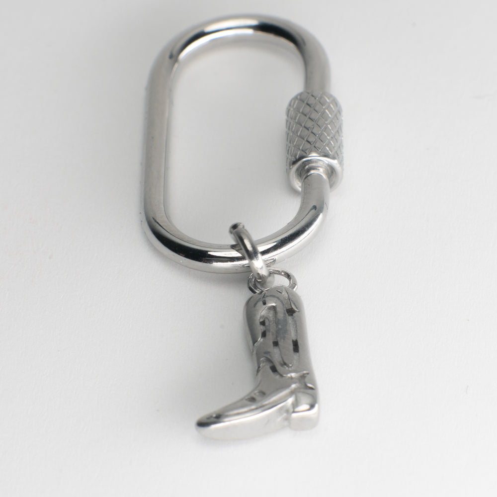 Cowboy Boot Adjustable Loop Shoe Charm - Silver||Botte de cowboy breloque à chaussures ajustable - Argent
