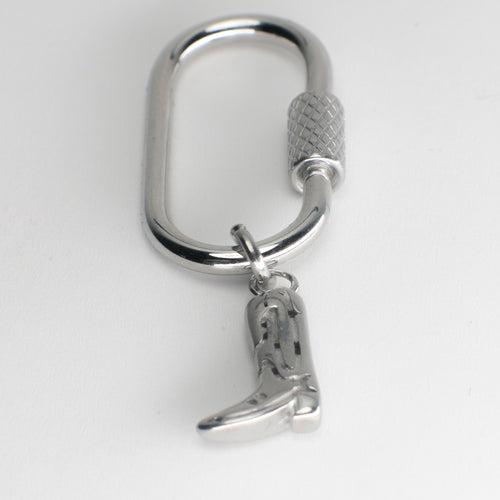Cowboy Boot Adjustable Loop Shoe Charm - Silver||Botte de cowboy breloque à chaussures ajustable - Argent