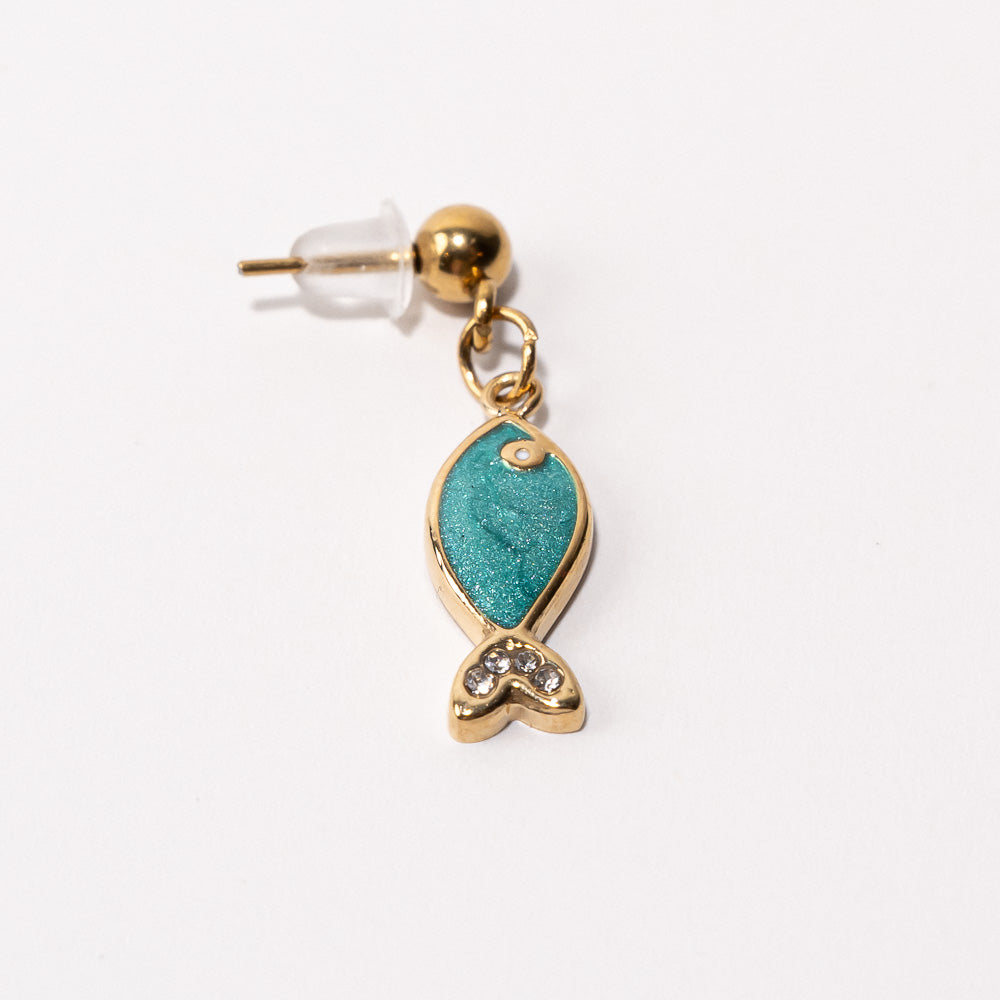 Fish Pendant Shoe Charm - Gold||Poisson breloque à chaussures pendentif - Or