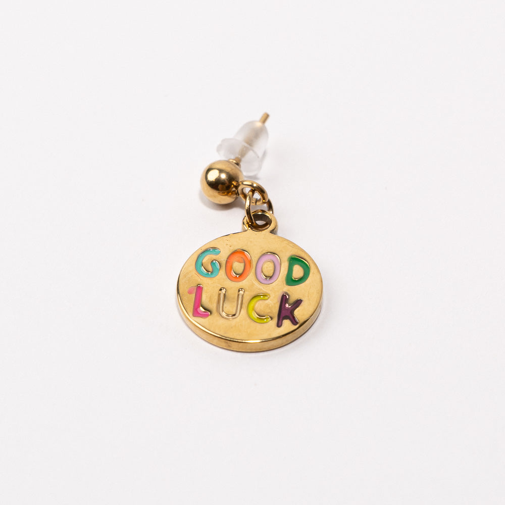 Good Luck Pendant Shoe Charm - Gold||Bonne chance breloque à chaussures pendentif - Or