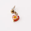 Red Heart Pendant Shoe Charm - Gold||Coeur rouge breloque à chaussures pendentif - Or