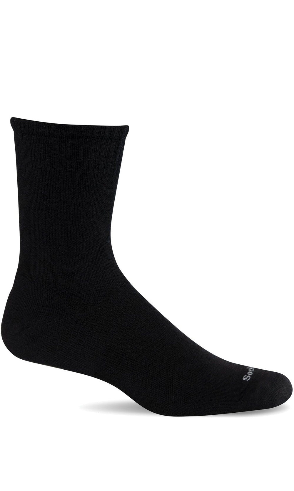 Plantar Cush II Men Crew - Black Solid Plantar Relief