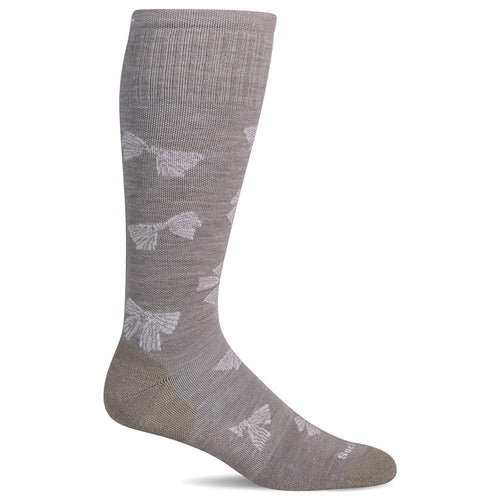 Bows Knee-High Women - Putty with Sparkle Moderate Compression (15-20mmHg)