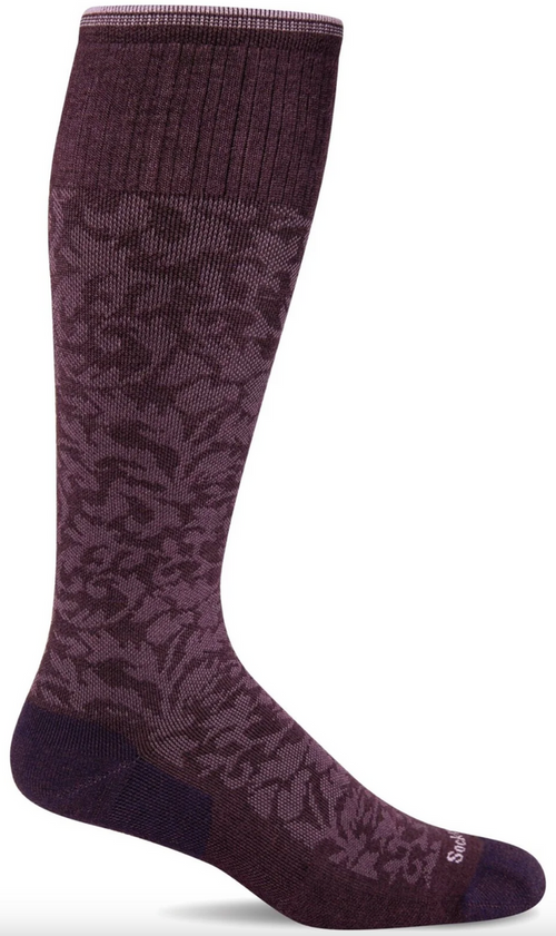 Damask Knee-High - Blackberry Moderate Compression (15-20mmHg)
