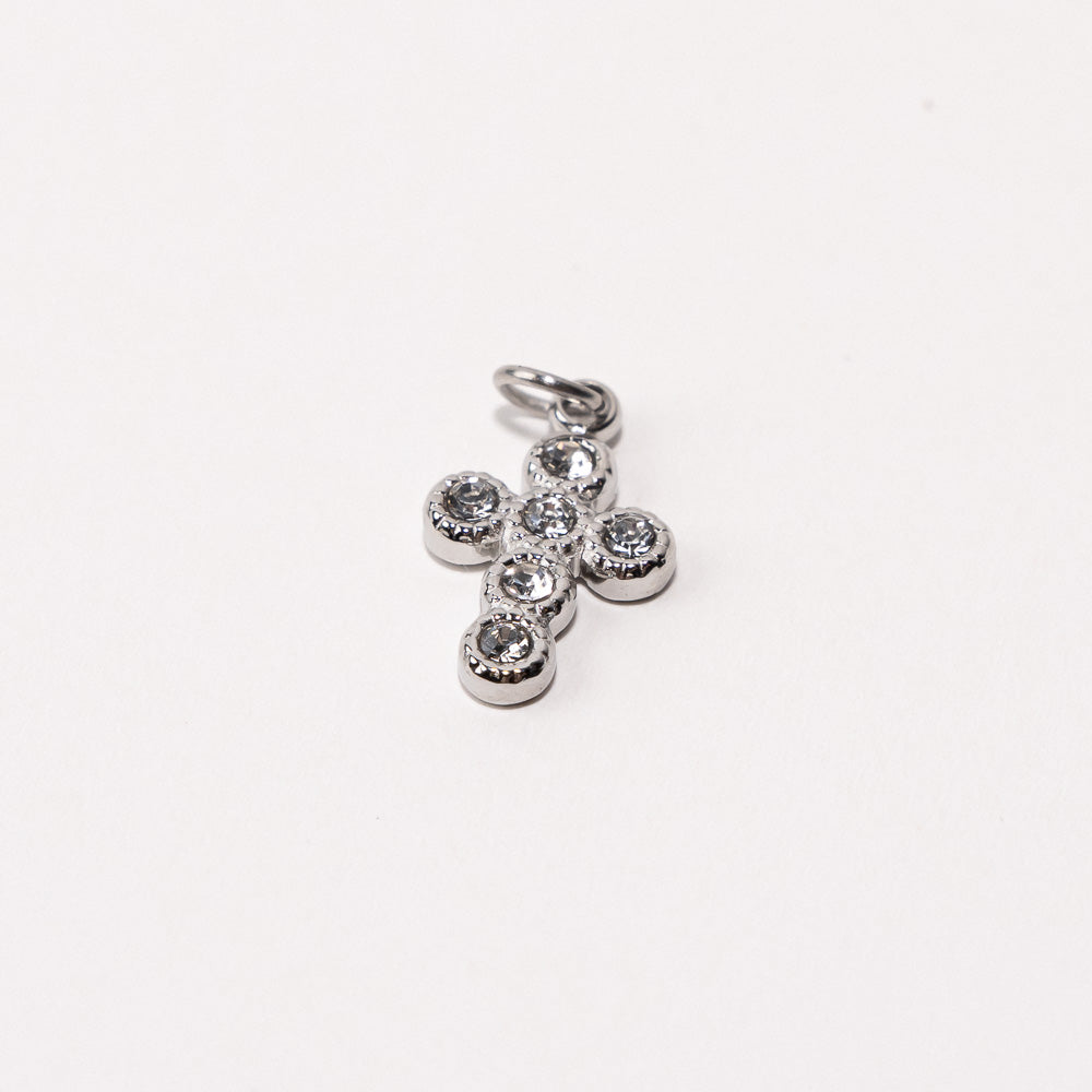 Cross Adjustable Loop Shoe Charm - Silver||Croix breloque à chaussures ajustable - Argent