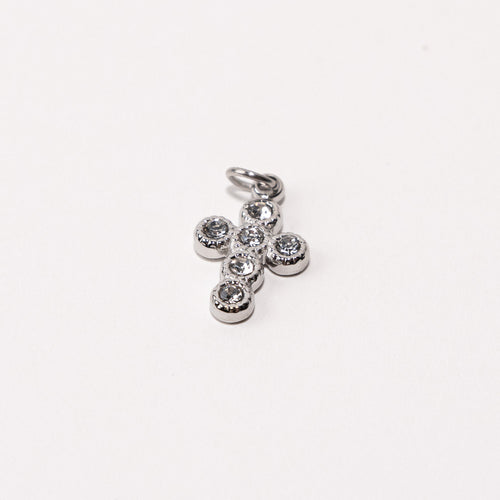 Cross Adjustable Loop Shoe Charm - Silver||Croix breloque à chaussures ajustable - Argent