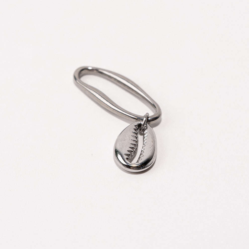 Seashell Fixed Loop Shoe Charm - Silver||Coquillage breloque à chaussures à glisser - Argent