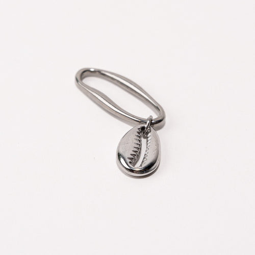 Seashell Fixed Loop Shoe Charm - Silver||Coquillage breloque à chaussures à glisser - Argent