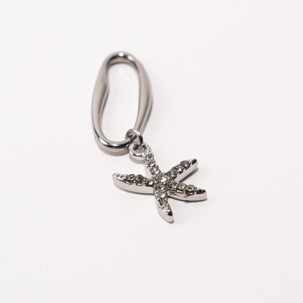 Starfish Fixed Loop Shoe Charm - Silver||Étoile de mer breloque à chaussures à glisser - Argent