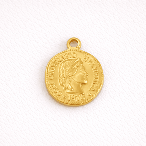 Coin Adjustable Loop Shoe Charm - Gold||Jeton breloque à chaussures ajustable - Or