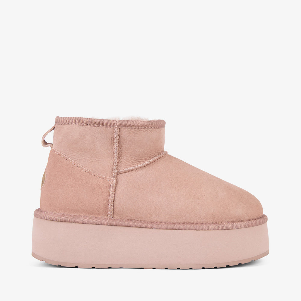 Stinger Micro Flatform - Cameo Rose Shearling||Stinger Micro Flatform - Fourrure rose caméo