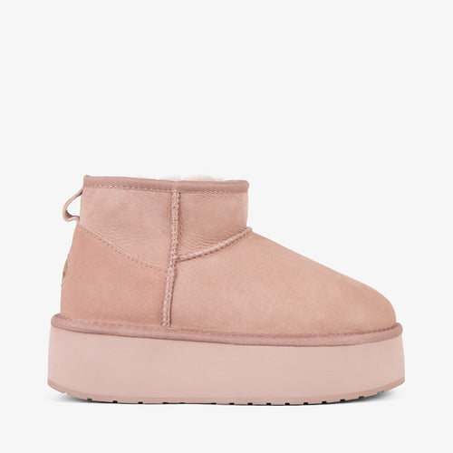 Stinger Micro Flatform - Cameo Rose Shearling||Stinger Micro Flatform - Fourrure rose caméo