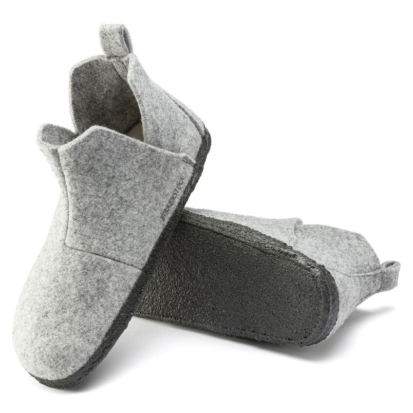 Andermatt - Light Grey Wool Felt Shearling||Andermatt - Feutre de laine et fourrure gris pâle
