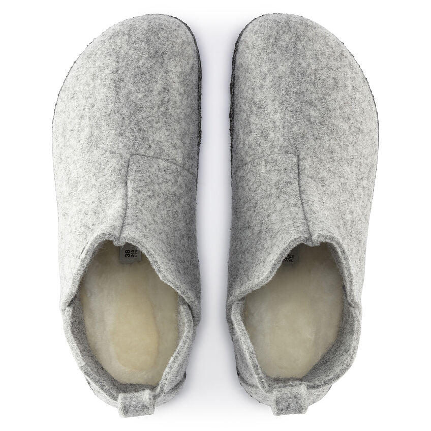 Andermatt - Light Grey Wool Felt Shearling||Andermatt - Feutre de laine et fourrure gris pâle