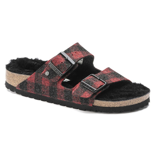 Arizona Men - Plaid Red Wool Felt Shearling