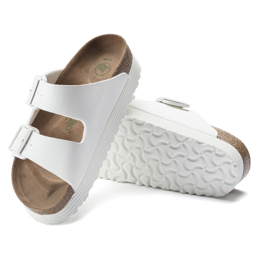 Platform birkenstock white sale