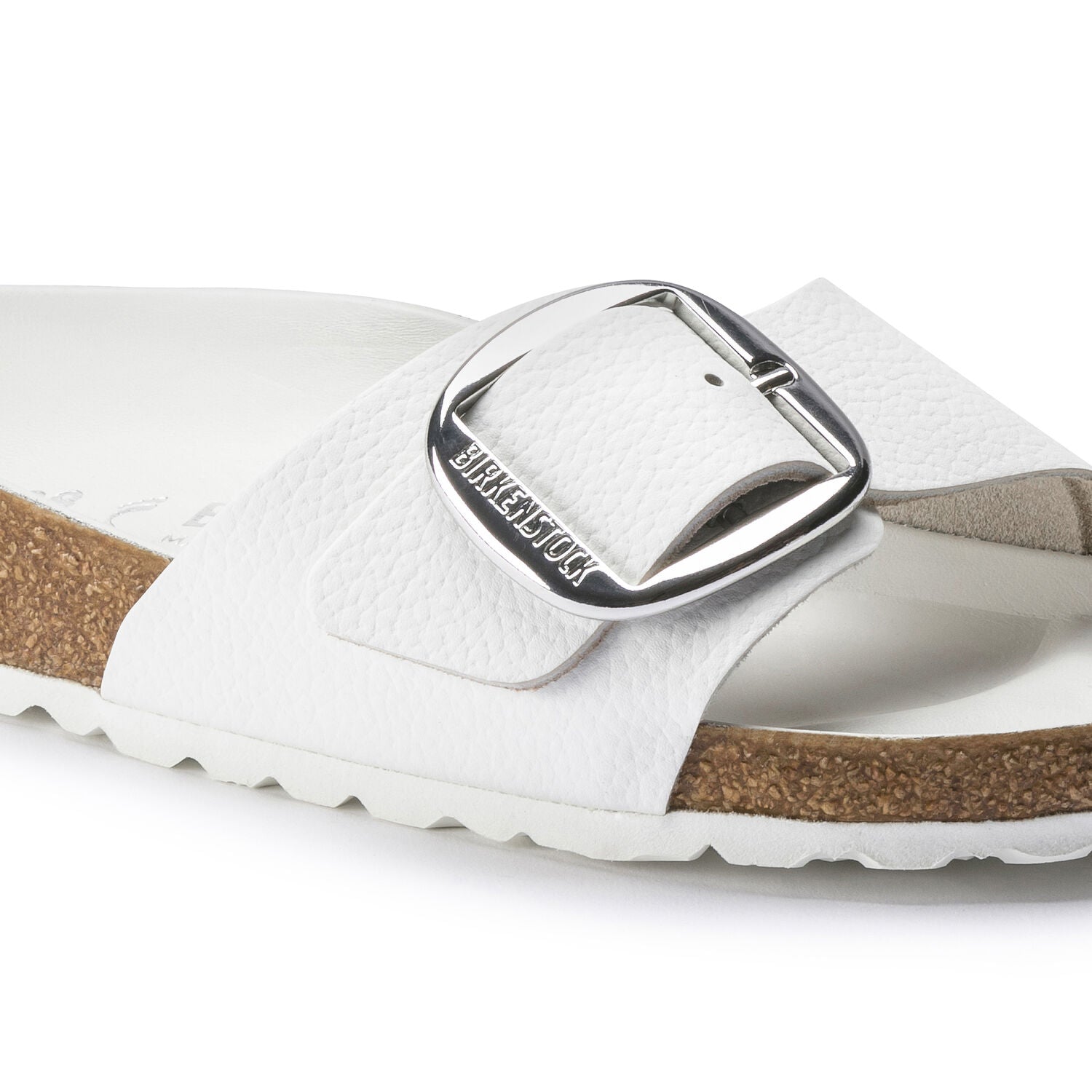 Madrid Big Buckle - White Natural Leather – MyShoeShop