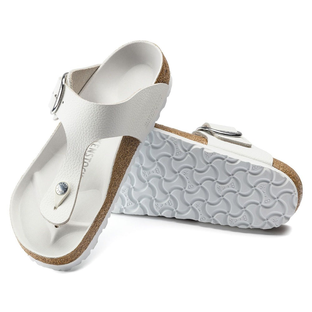 Gizeh Big Buckle - White Natural Leather||Gizeh grosse boucle - Cuir naturel blanc