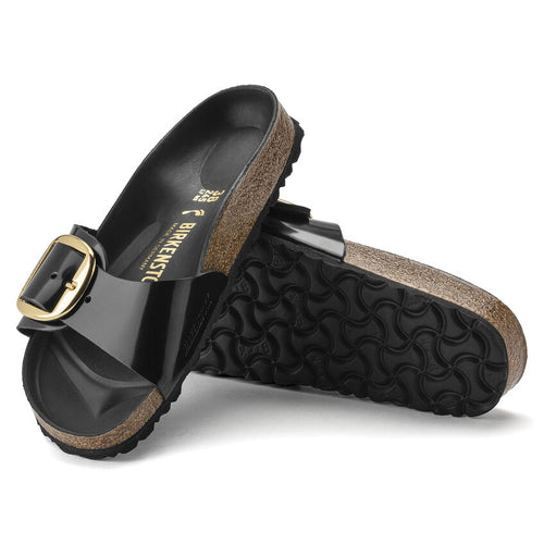 Madrid Big Buckle - Black High Shine Leather||Madrid Big Buckle - Cuir verni noir