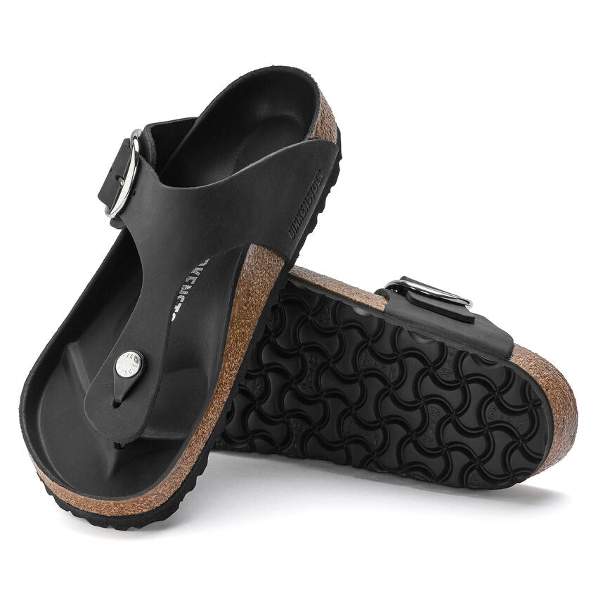 Gizeh Big Buckle Black Oiled Leather MyShoeShop