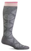 Full Floral Knee-High - Charcoal Moderate Compression (15-20mmHg)