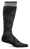 Full Floral Knee-High - Black Moderate Compression (15-20mmHg)