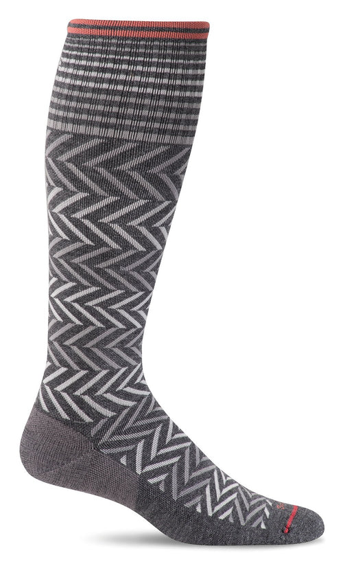 Chevron Knee-High - Charcoal Moderate Compression (15-20mmHg)