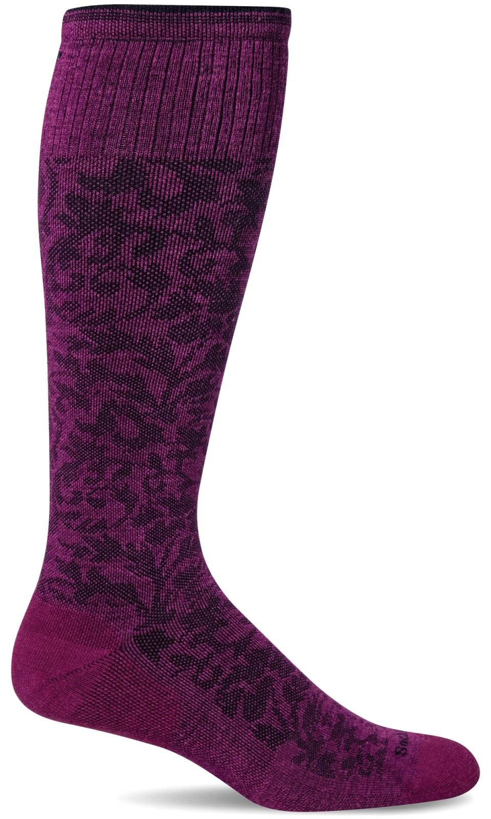 Damask Knee-High - Violet Moderate Compression (15-20mmHg)